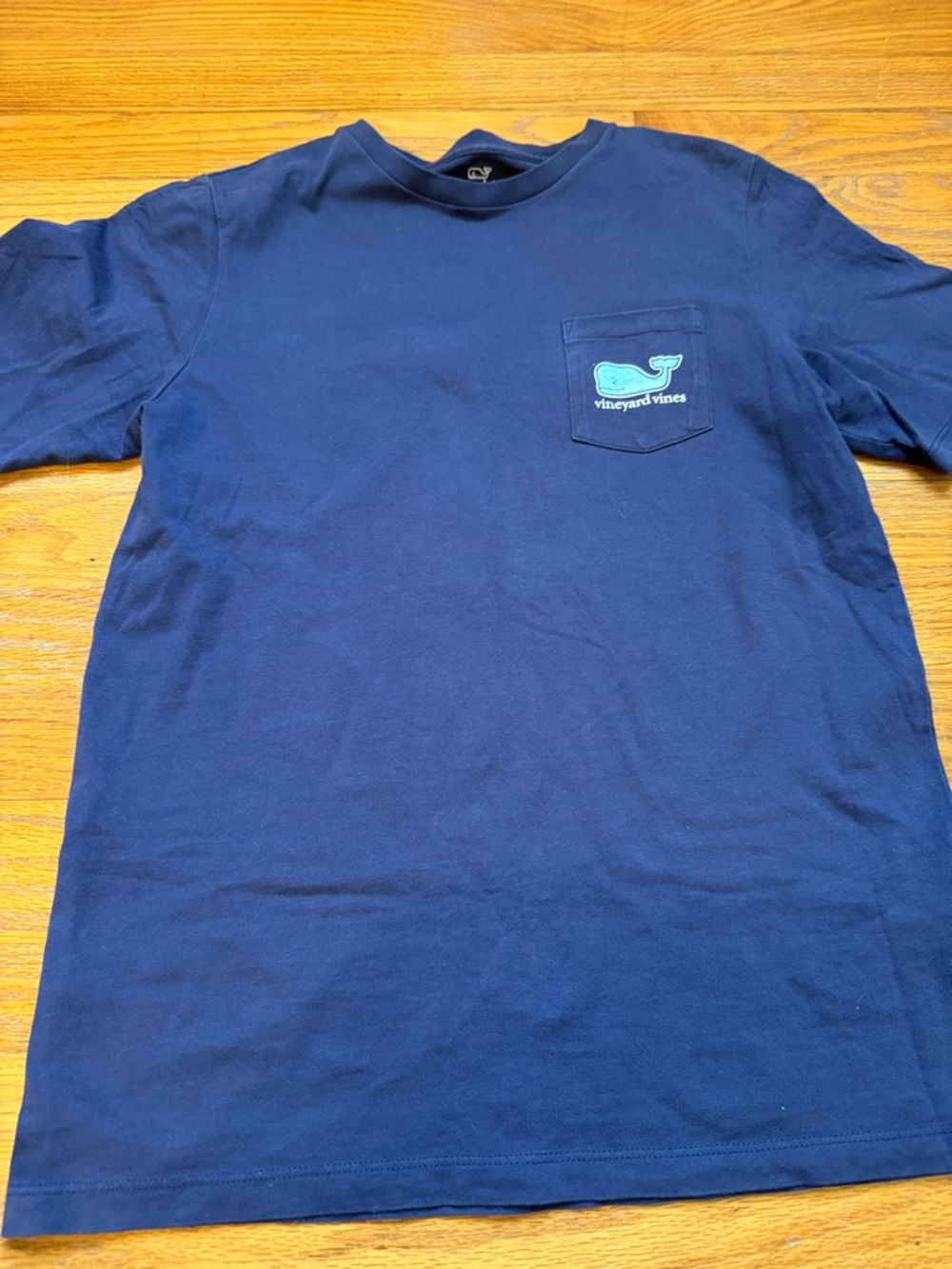 Vineyard Vines Navy Boys Short-Sleeve Pocket Tee with Whale Logo